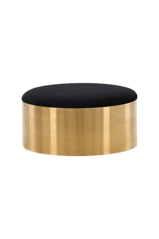 Furniture Fashion Puff - Pall ø75 - Svart / Glänsande mässing