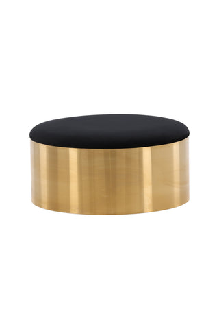 Furniture Fashion Puff - Pall ø75 - Svart / Glänsande mässing