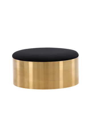 Furniture Fashion Puff - Pall ø75 - Svart / Glänsande mässing
