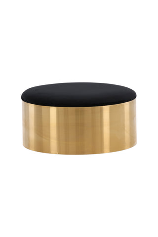 Furniture Fashion Puff - Pall ø75 - Svart / Glänsande mässing