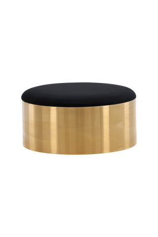 Furniture Fashion Puff - Pall ø75 - Svart / Glänsande mässing