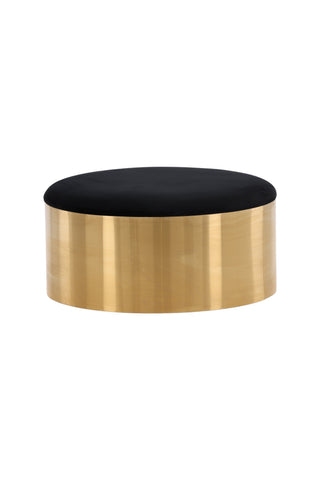 Furniture Fashion Puff - Pall ø75 - Svart / Glänsande mässing