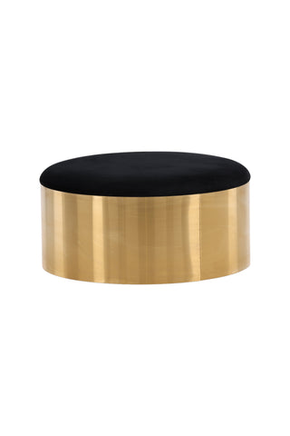 Furniture Fashion Puff - Pall ø75 - Svart / Glänsande mässing