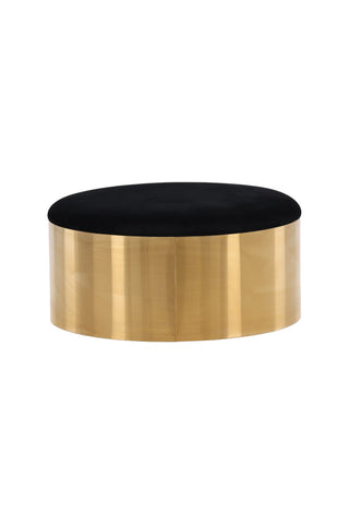 Furniture Fashion Puff - Pall ø75 - Svart / Glänsande mässing