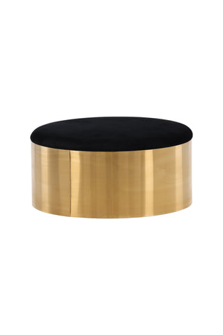 Furniture Fashion Puff - Pall ø75 - Svart / Glänsande mässing
