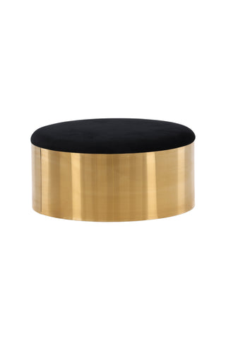 Furniture Fashion Puff - Pall ø75 - Svart / Glänsande mässing