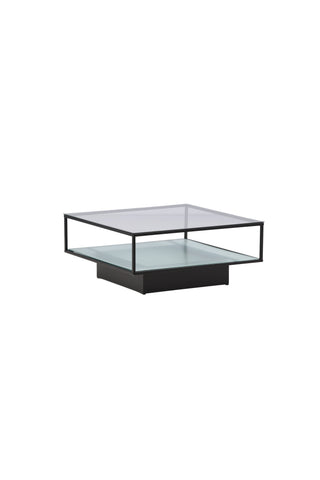Furniture Fashion Maglehem Soffbord - Svart / Klart glas