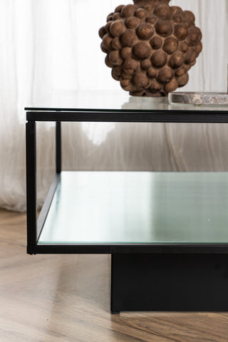 Furniture Fashion Maglehem Soffbord - Svart / Klart glas