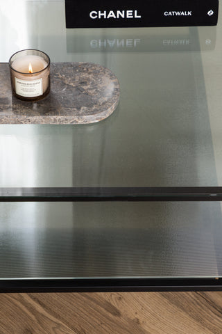 Furniture Fashion Maglehem Soffbord - Svart / Klart glas