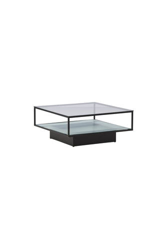 Furniture Fashion Maglehem Soffbord - Svart / Klart glas