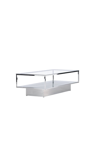 Furniture Fashion Maglehem Soffbord - Silver Krom / Klart glas