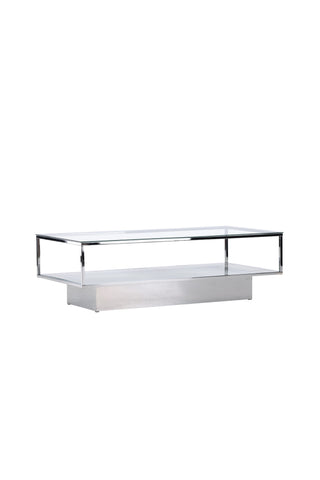 Furniture Fashion Maglehem Soffbord - Silver Krom / Klart glas
