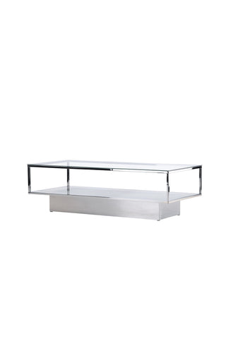 Furniture Fashion Maglehem Soffbord - Silver Krom / Klart glas