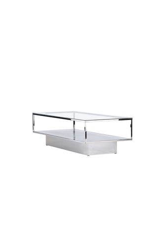 Furniture Fashion Maglehem Soffbord - Silver Krom / Klart glas