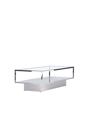 Furniture Fashion Maglehem Soffbord - Silver Krom / Klart glas