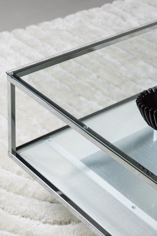 Furniture Fashion Maglehem Soffbord - Silver Krom / Klart glas