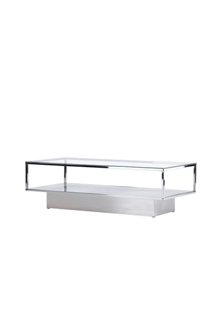 Furniture Fashion Maglehem Soffbord - Silver Krom / Klart glas