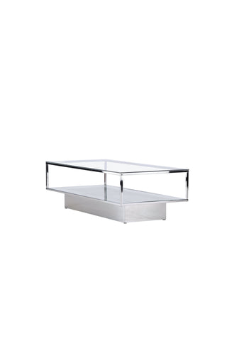 Furniture Fashion Maglehem Soffbord - Silver Krom / Klart glas