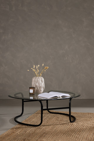 Furniture Fashion Lomma Soffbord - Svart / Klart glas