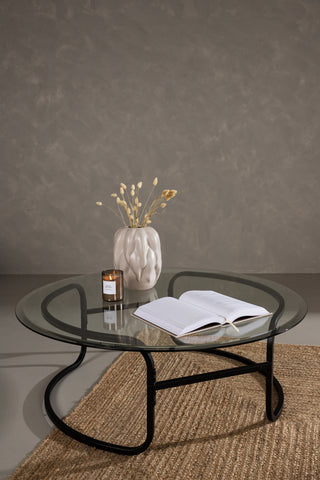 Furniture Fashion Lomma Soffbord - Svart / Klart glas