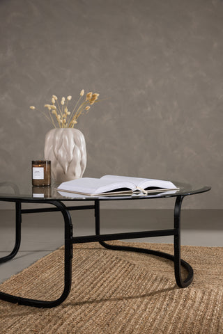 Furniture Fashion Lomma Soffbord - Svart / Klart glas