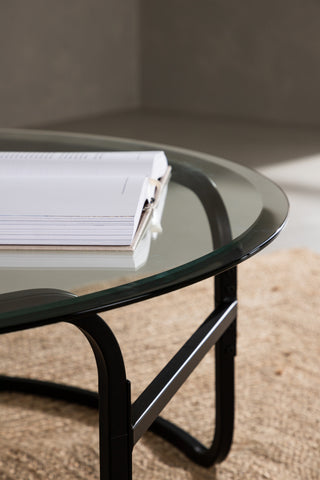 Furniture Fashion Lomma Soffbord - Svart / Klart glas