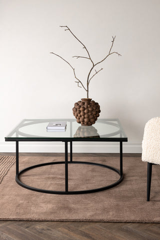 Furniture Fashion Skanör Soffbord - Svart / Klart glas