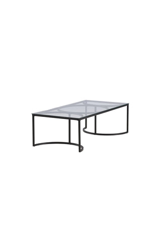 Furniture Fashion Skanör Soffbord Rektangulärt - Svart / Klart glas