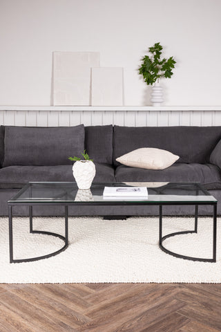 Furniture Fashion Skanör Soffbord Rektangulärt - Svart / Klart glas