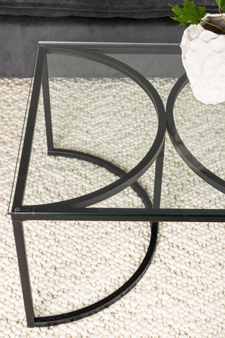 Furniture Fashion Skanör Soffbord Rektangulärt - Svart / Klart glas