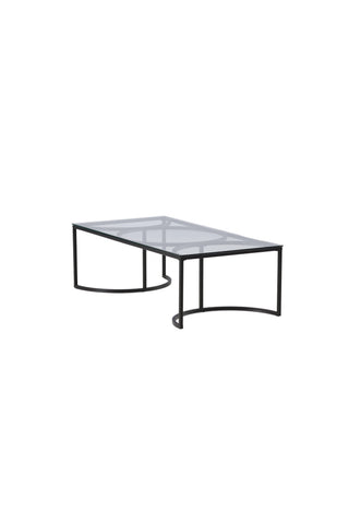 Furniture Fashion Skanör Soffbord Rektangulärt - Svart / Klart glas
