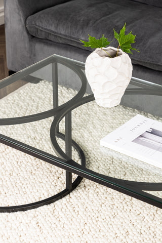 Furniture Fashion Skanör Soffbord Rektangulärt - Svart / Klart glas