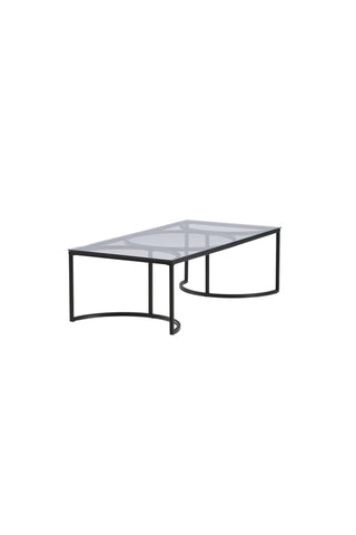 Furniture Fashion Skanör Soffbord Rektangulärt - Svart / Klart glas