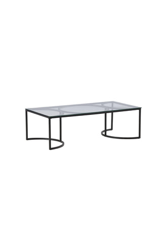 Furniture Fashion Skanör Soffbord Rektangulärt - Svart / Klart glas