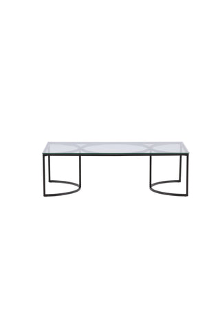 Furniture Fashion Skanör Soffbord Rektangulärt - Svart / Klart glas