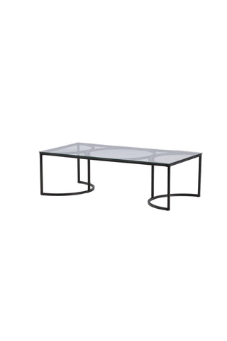 Furniture Fashion Skanör Soffbord Rektangulärt - Svart / Klart glas