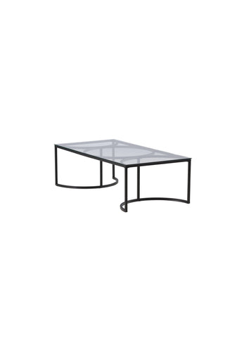 Furniture Fashion Skanör Soffbord Rektangulärt - Svart / Klart glas