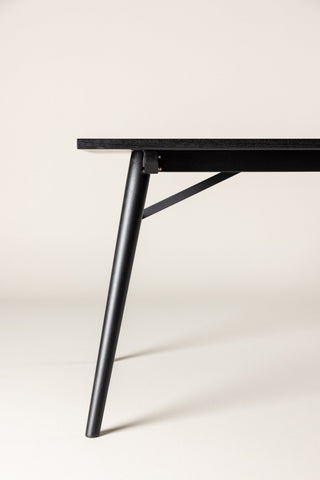 Elegant förlängningsbord Svart Borstad - 190*95