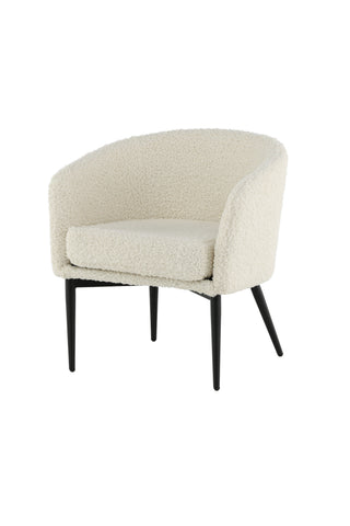 Fluffy Lounge Chair - Vita / svarta bencc