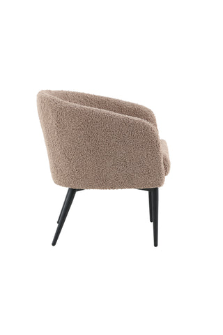 Fluffig enkelsoffa - Svart / Brun Teddy