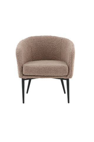 Fluffig enkelsoffa - Svart / Brun Teddy