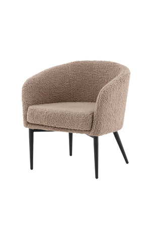 Fluffig enkelsoffa - Svart / Brun Teddy