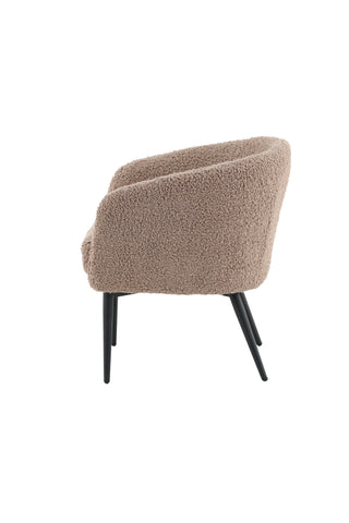 Fluffig enkelsoffa - Svart / Brun Teddy