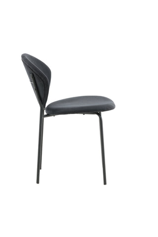 Vault Dining Chair 2-pack - Svarta Ben - Svart Tyg