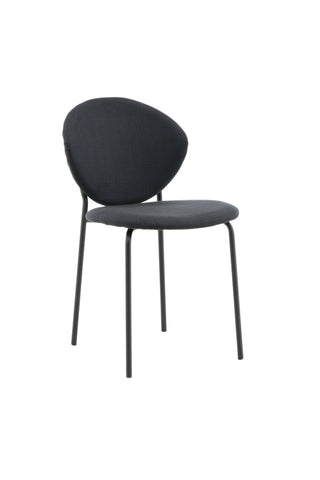 Vault Dining Chair 2-pack - Svarta Ben - Svart Tyg