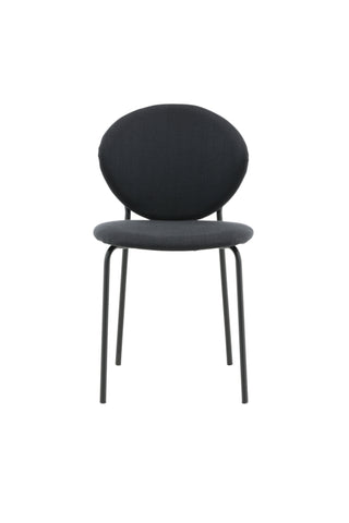 Vault Dining Chair 2-pack - Svarta Ben - Svart Tyg