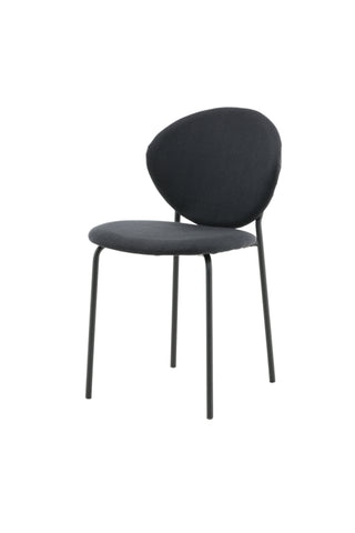 Vault Dining Chair 2-pack - Svarta Ben - Svart Tyg
