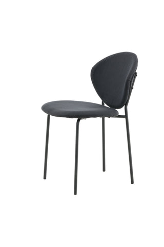 Vault Dining Chair 2-pack - Svarta Ben - Svart Tyg