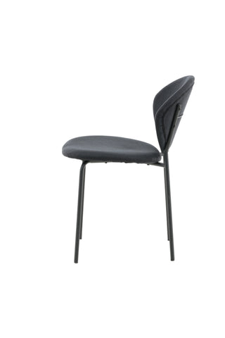 Vault Dining Chair 2-pack - Svarta Ben - Svart Tyg