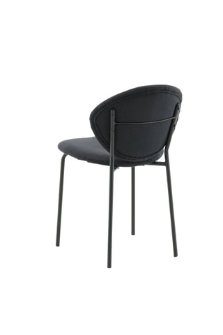 Vault Dining Chair 2-pack - Svarta Ben - Svart Tyg